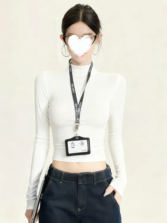 艺等纯欲性感辣妹中袖打底衫2025秋冬新款修身百搭女内搭上衣潮