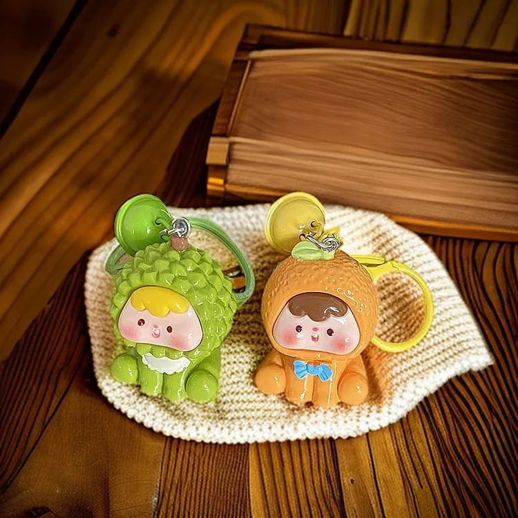 新年创意立体水果铃铛钥匙扣少女心学生配饰闺蜜礼物挂件情侣挂饰