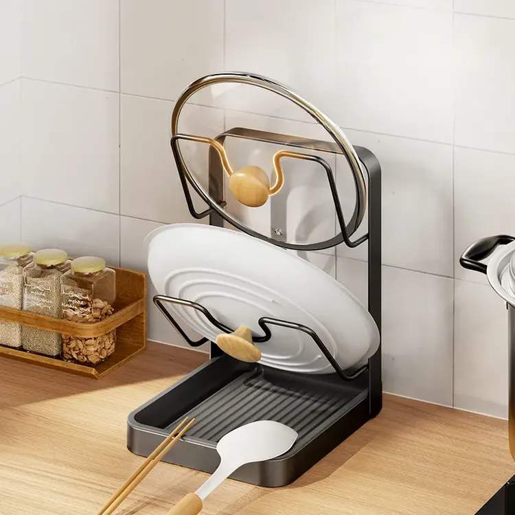 厨房锅盖架锅免打孔铲托置物架菜板多功能家用台面多层坐式砧板架