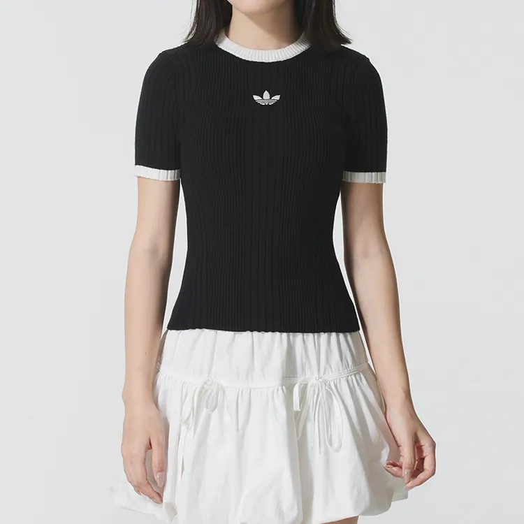 adidas阿迪达斯三叶草女短袖t恤新款健身训练运动休闲半袖KS6110
