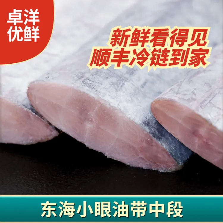 卓洋优鲜精选东海小眼带鱼段400g*4包 细嫩好吃新鲜冷冻顺丰冷链