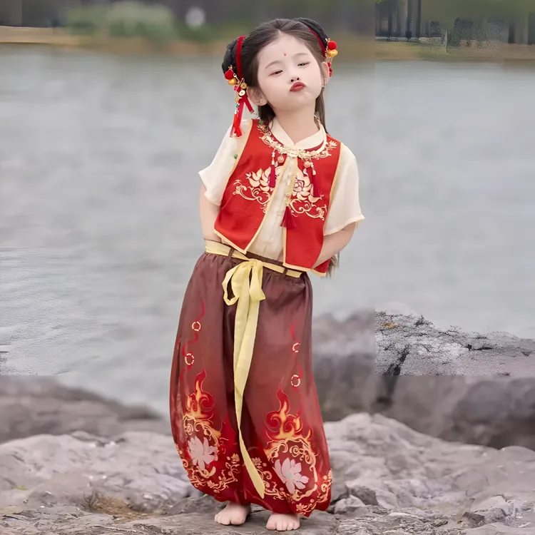 哪吒同款儿童套装之魔童降世服装COS衣服汉服新中式唐装日常可穿