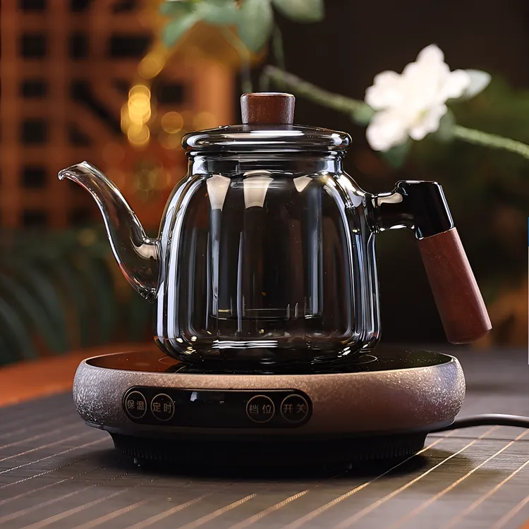 侧木把耐热玻璃泡茶壶煮茶壶家用办公茶壶茶具电陶炉煮茶具套装