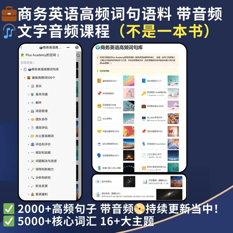 线上文字音频课程可点读不是书【拍下联系客服】商务英语高频词句库