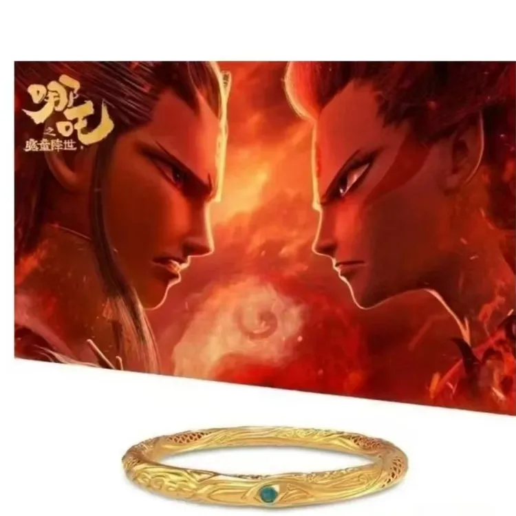 925银戒指 纯银925哪吒之魔童闹海乾坤圈戒指情侣戒指复古银饰