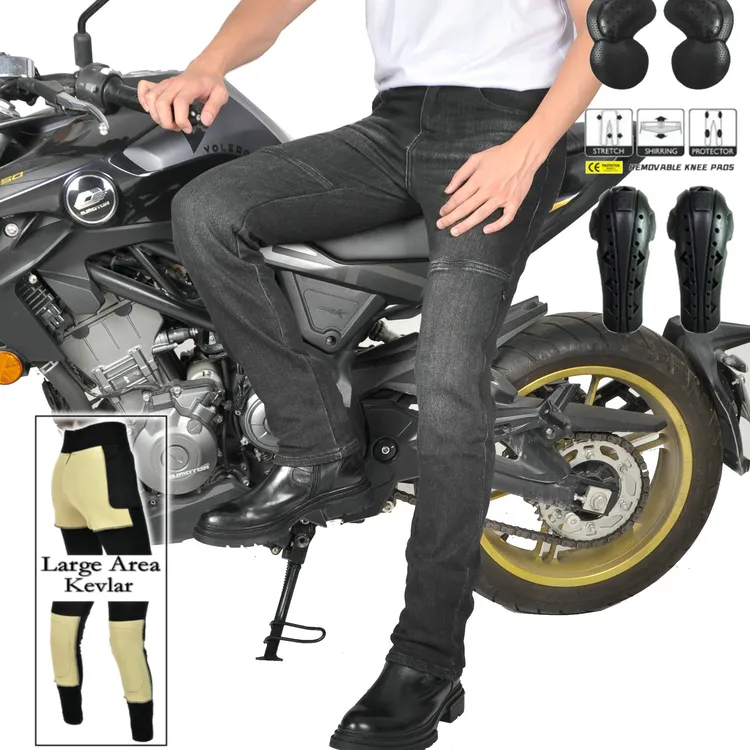Winx Wheels 摩托车牛仔裤男休闲直筒机车骑行裤抗撕裂耐磨防摔裤