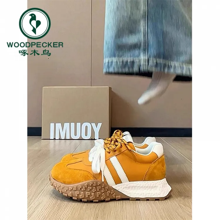 啄木鸟厚底阿甘鞋女2025春秋季新款爆款复古德训鞋百搭休闲运动鞋