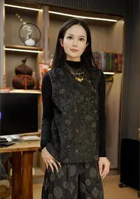 【伯虎说513】祥云幸运花国风上衣时尚复古厚款女装上衣2026马甲