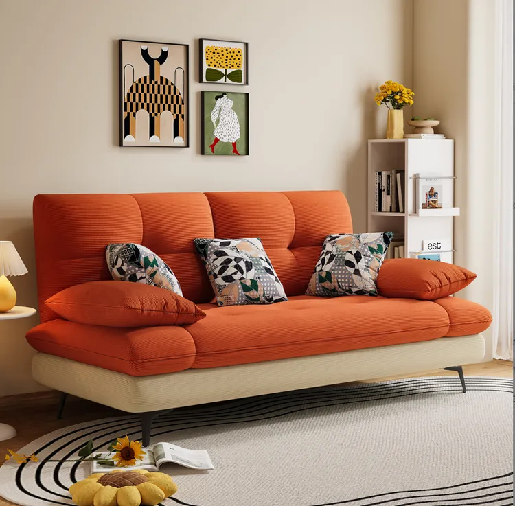 小户型新款出租房布艺灯芯绒沙发客厅双三人网红公寓现代简约沙发