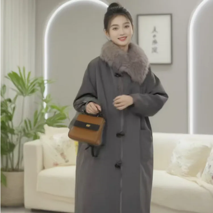 【COCO LESLEY】 冬季新款派克服90白鸭绒内胆羽绒外套女长款