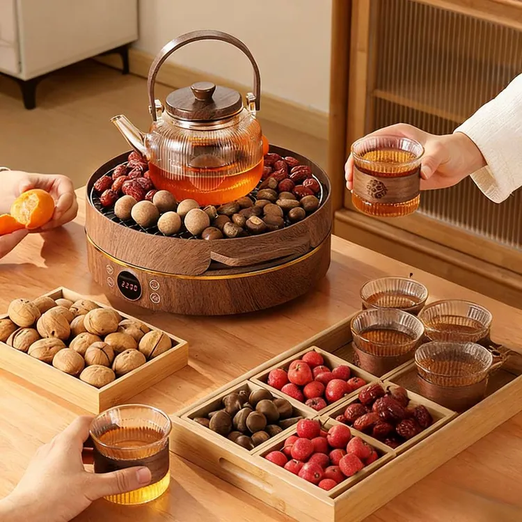 围炉煮茶套装家用玻璃煮茶壶茶具套装电陶炉室内煮茶多功能器具