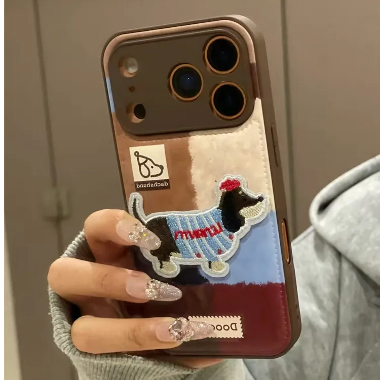 标签小狗适用苹果15Pro手机壳13硅胶XSMax/xr/12女16/14p套