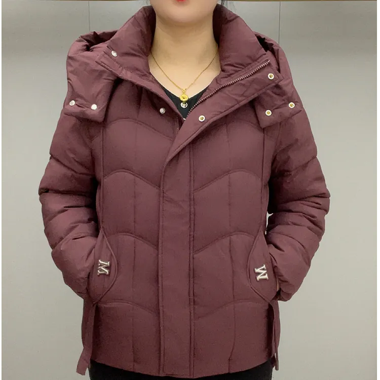 帽子可拆卸立领中老年女装显瘦女士棉服时尚保暖透气棉衣B21款