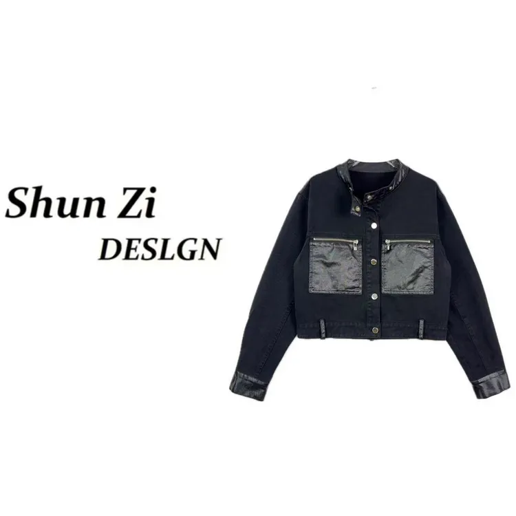 顺子/SZ9918 原创设计师潮牌欧美时尚街头酷帅水洗工装牛仔外套