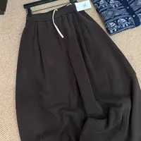 『雨美 Show』65102棕色百搭宽腿裤