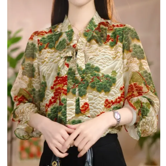 【高品质-工厂直销】2025新款长青松柏优雅气质典雅衬衫春夏款