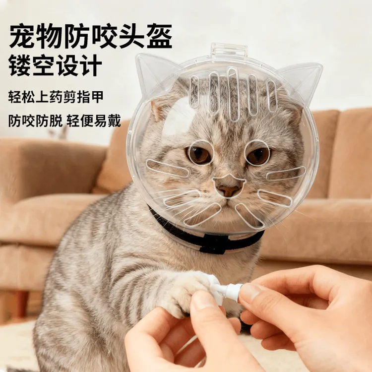猫头套防咬猫咪太空头罩洗澡剪指甲打架防抓舔宠物器