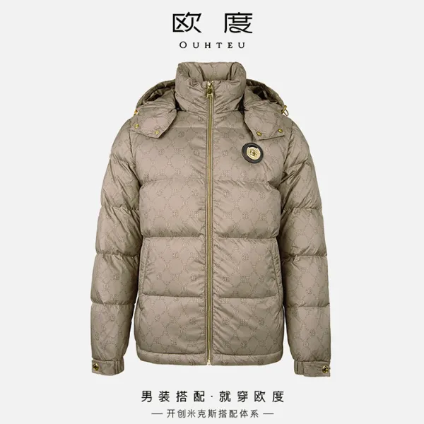 OUHTEU/欧度【经典品牌LOGO】冬季高级轻奢男装鸭绒羽绒服保暖7598