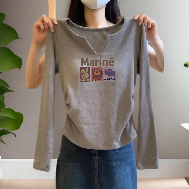 领打底衫女装春秋季新款欧货小衫爆款小上衣秋冬德绒长袖恤