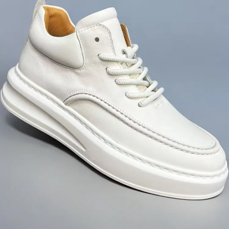 2025新款头层牛百搭男款男士厚底中帮时尚轻便休闲板鞋四季款8332