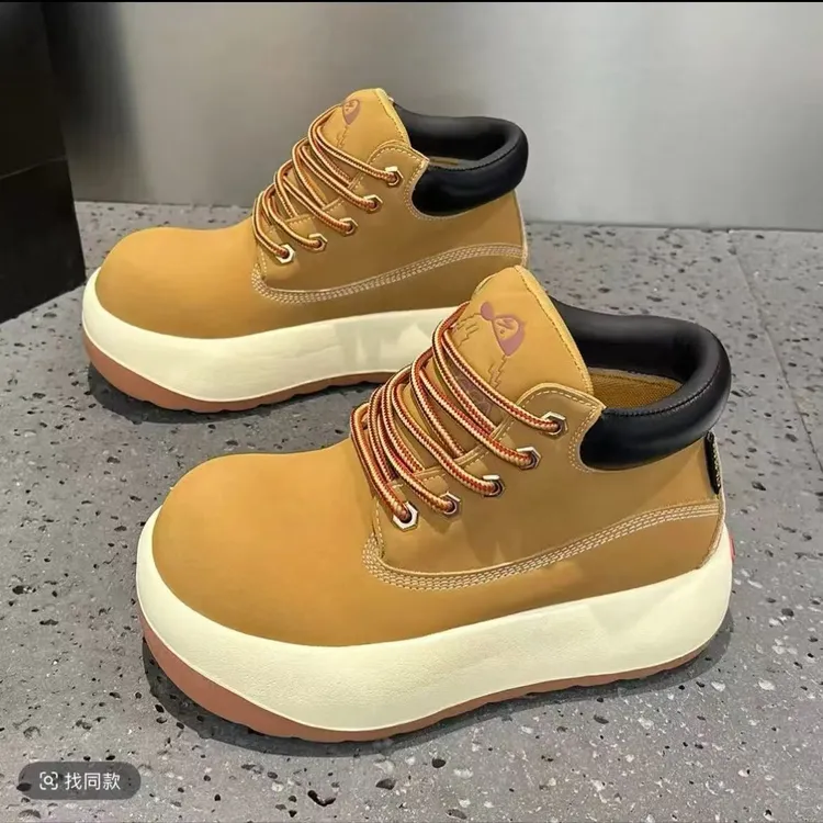 2025秋季新款短靴厚底踢不烂大黄靴时尚百搭马丁靴