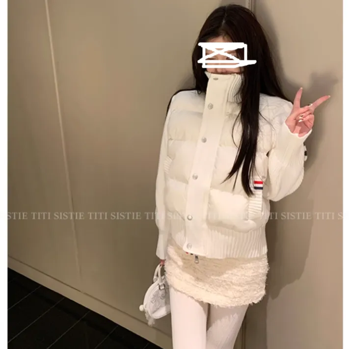 titi小姐姐【爱尔兰初雪】棉衣女冬季白色短款棉服学院风保暖外套