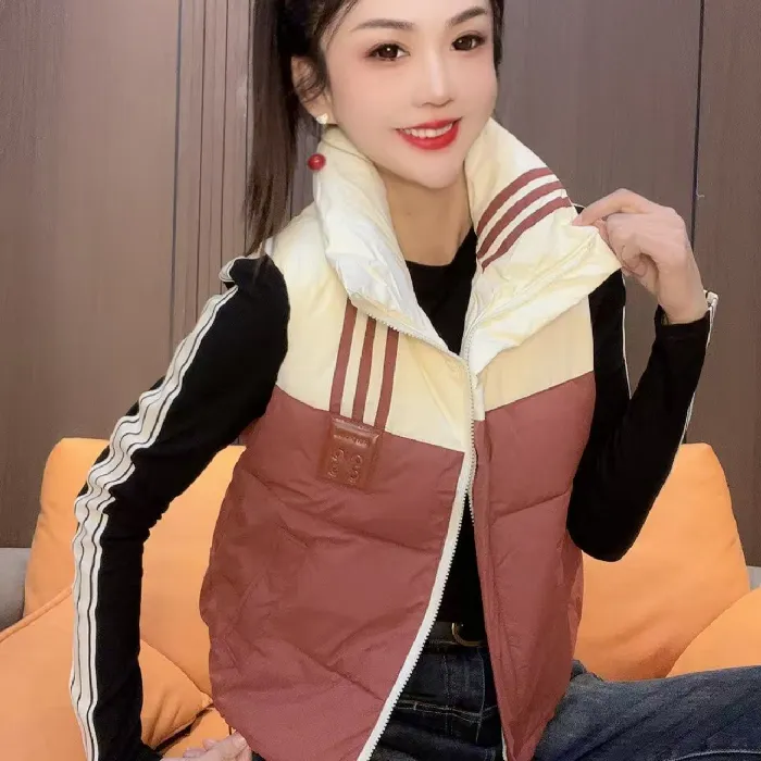 8518#拼接撞色棉马夹