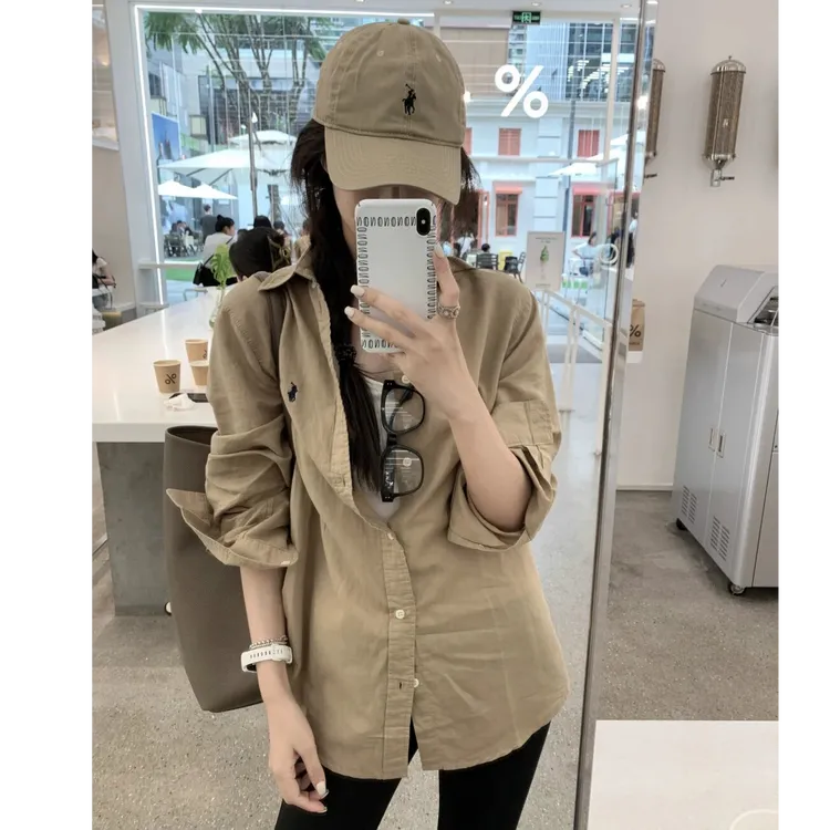 纯棉刺绣衬衫秋季新款打底白色衬衫女齐色