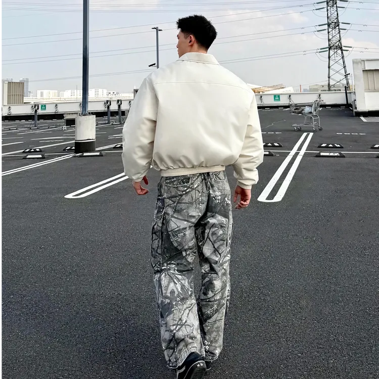 25新款秋冬复古迷彩裤宽松抽绳立体剪裁工装裤通勤运动伞兵长裤