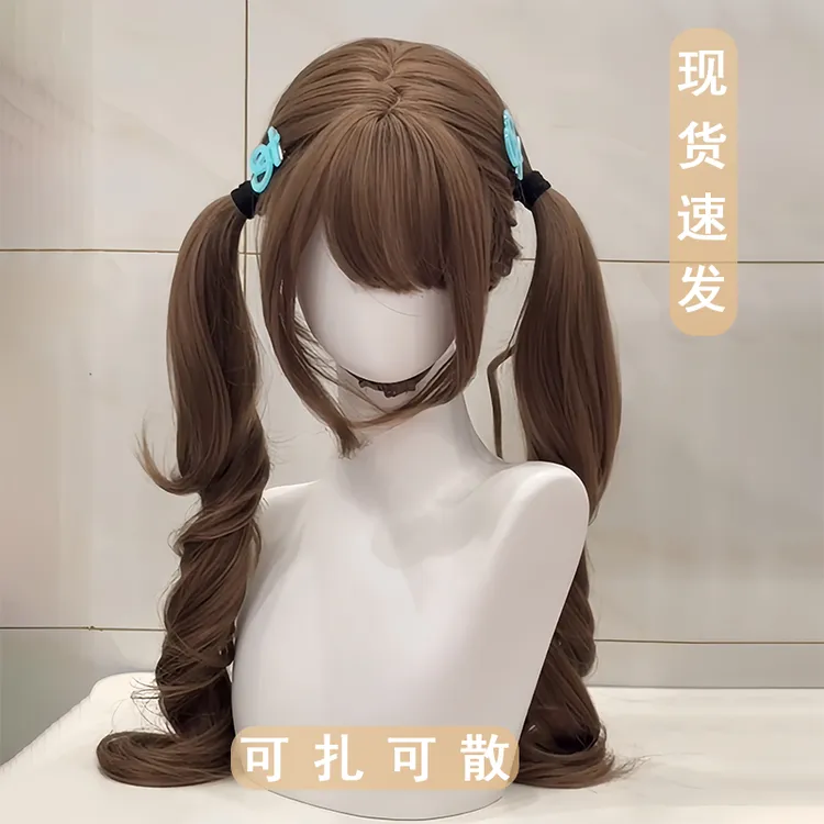 【心动蜜茶】百简假发蜜茶亚麻长卷发Lolita少萝jk自然仿真人全头套