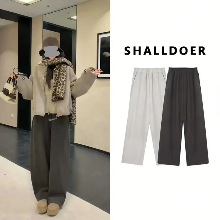 【糯米裤2.0】松紧腰加厚两色裤子2026冬季新款潮流时尚女士款裤子