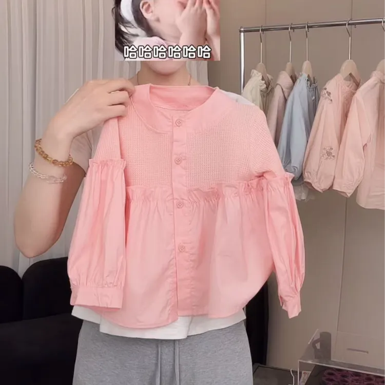 女童衬衫春秋2025新款儿童洋气纯棉秋季长袖衬衣宝宝休闲秋装上衣