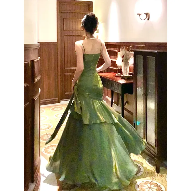 2025春夏季人鱼姬成人礼服裙轻奢小众高端吊带连衣裙1005