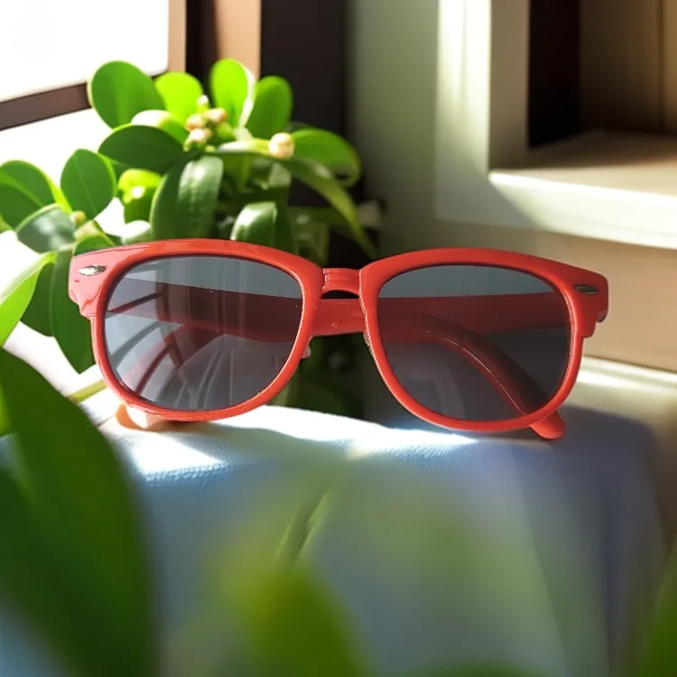 儿童偏光太阳眼镜米钉炫彩墨镜5到12岁适用