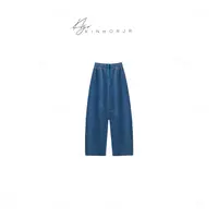 KHJR/一条神裤 超柔水洗做旧炒色25冬女新加厚显瘦长裤百搭卫裤