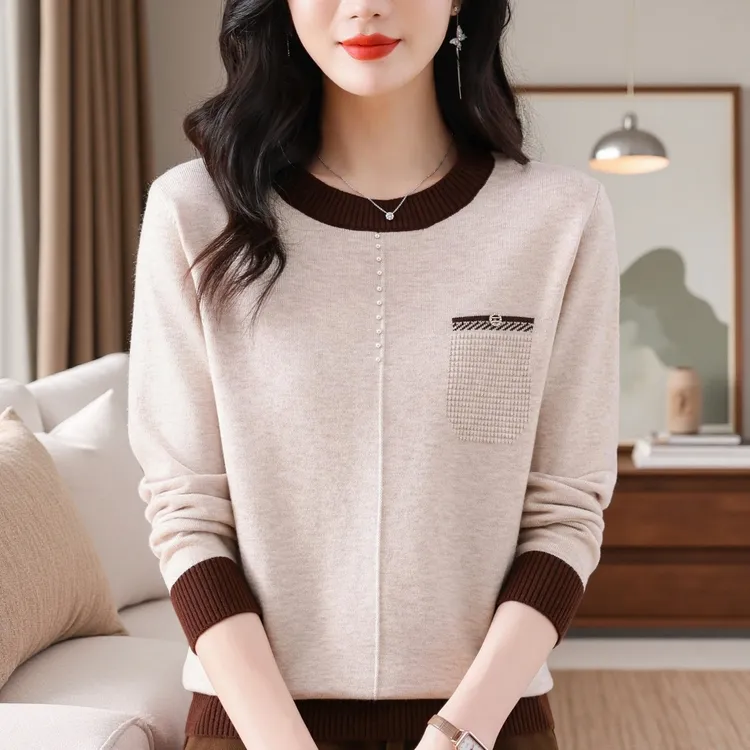毛衣女款爆款2025春秋季新款时尚羊绒衫女士针织衫上衣
