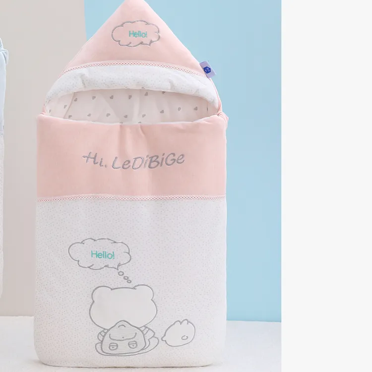 1000g棉花填充新生儿襁褓宝贝睡袋0-12月用新疆长绒棉-底部有拉链