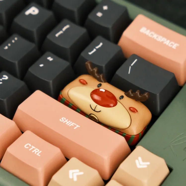 火箭锤外设圣诞驯鹿键帽机械键帽回车键帽个性键帽单颗机械键盘