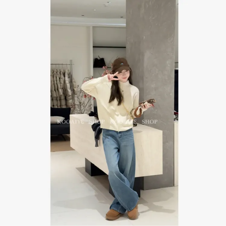 【满分针织】冬季新款韩系休闲款式百搭简约针织衫（摩擦多了会起球）