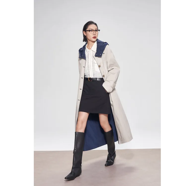 D&MX “都市户外”时髦松弛双面穿撞色抽绳连帽风衣79007