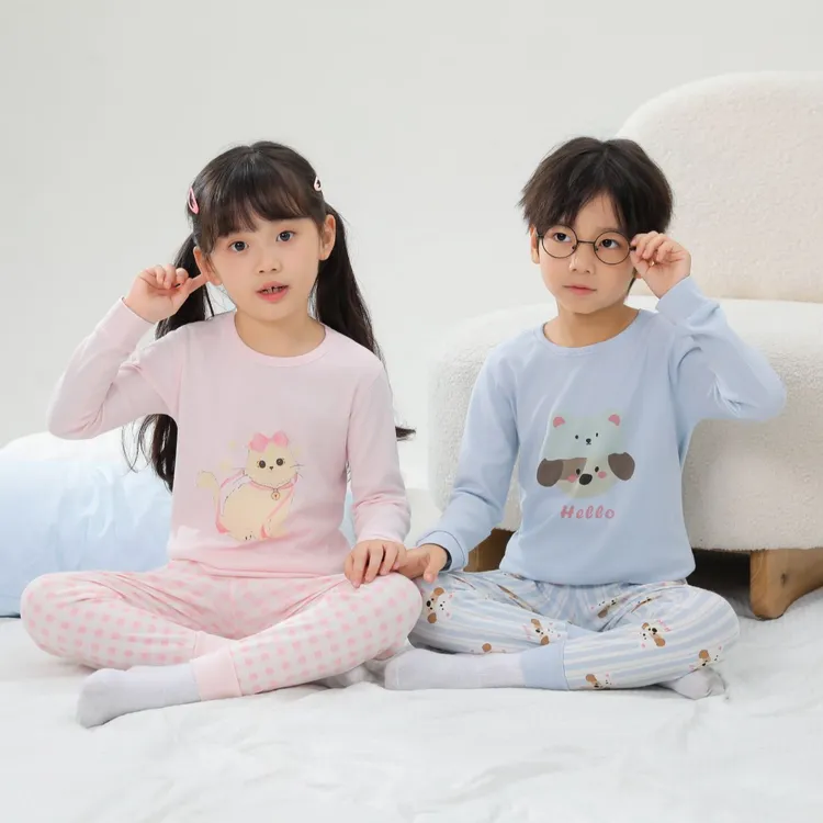 儿童内衣套装莱塞尔棉宝宝秋衣秋裤男童女童中大童秋冬打底家居服