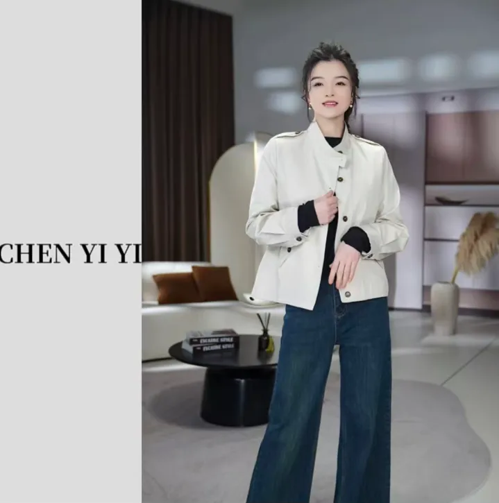 LMENY西雅图！小立领 设计感抽绳显瘦短款风衣外套休闲时尚百搭
