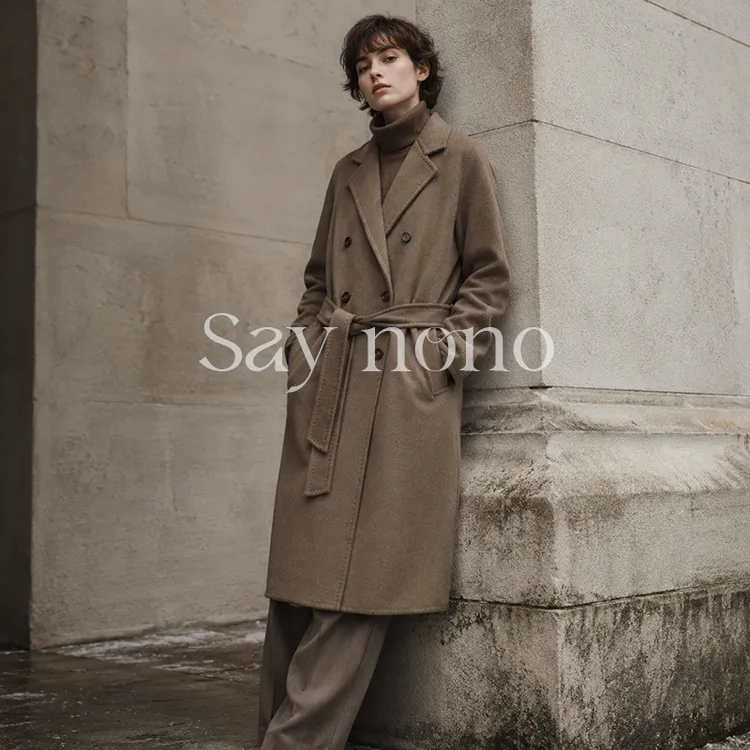 懒猫nono│Saynono 长款西装领双排扣大衣外套/1-WRZYG261170TYQ
