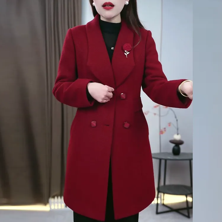 新款加厚保暖时尚修身显瘦女装休闲气质洋气外套中长款