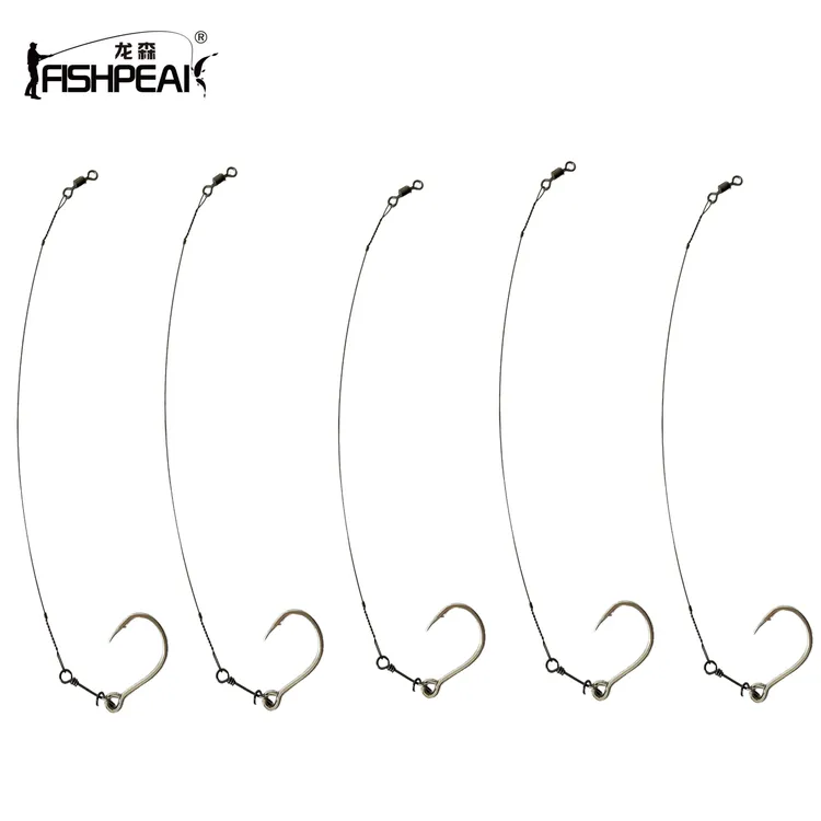 龙森单股钢丝前导线海钓钩极细远投路亚防咬线海钓快扣别针5根