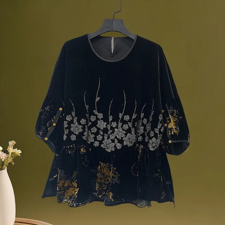 E889267设计师新款气质洋气高端轻奢提花中老年妈妈装上衣时尚