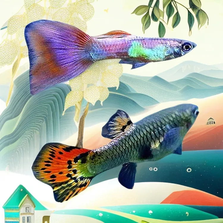 热带鱼杂袍孔雀鱼冰蓝孔雀鱼观赏鱼