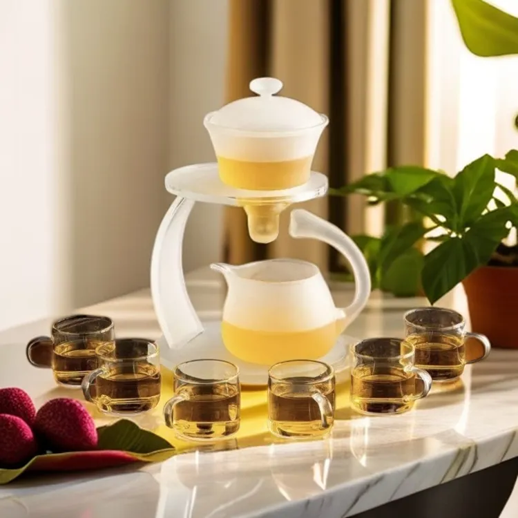 高硼硅玻璃茶杯高档神器透明创意简约泡茶壶耐热轻奢懒人磁吸茶具