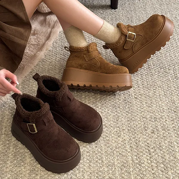 【增高7CM】贾不假网红雪地靴2025冬季潮流百搭时尚加绒保暖短筒