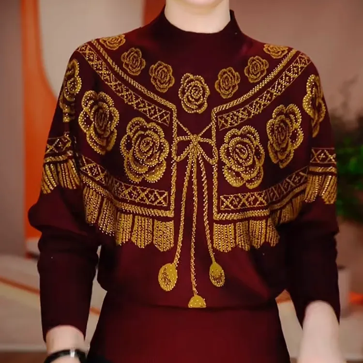 冬季高档新款潮流显瘦洋气减龄针织衫女士保暖休闲时尚百搭毛衣女